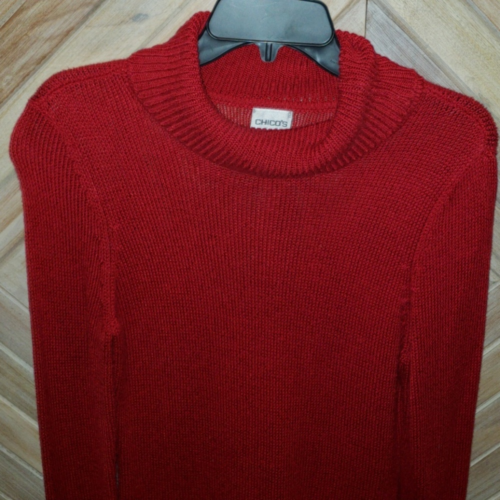 A Red Chico's Sweater Size 1
